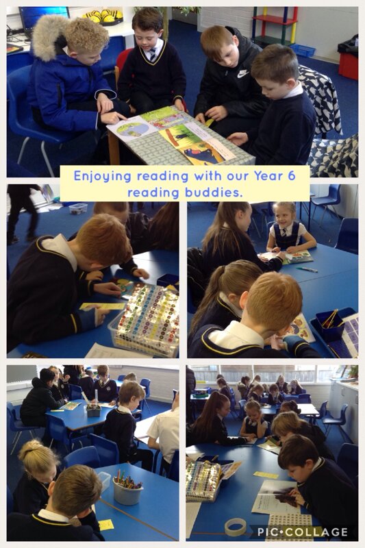 Image of Reading with our buddies.